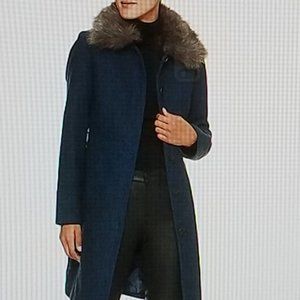 Twill Coat Navy and Black